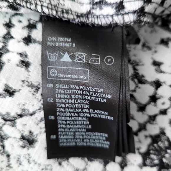 H&M Office Career Black Silver Gray Sleeveless Fitted Sheath Geometric Dress - Picture 6 of 6